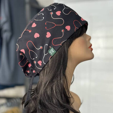 کلاه جراحی (مشکی طرحدار)